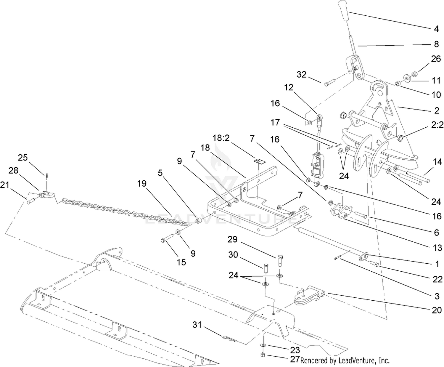 Pivot Bar and Lift Arm Assembly