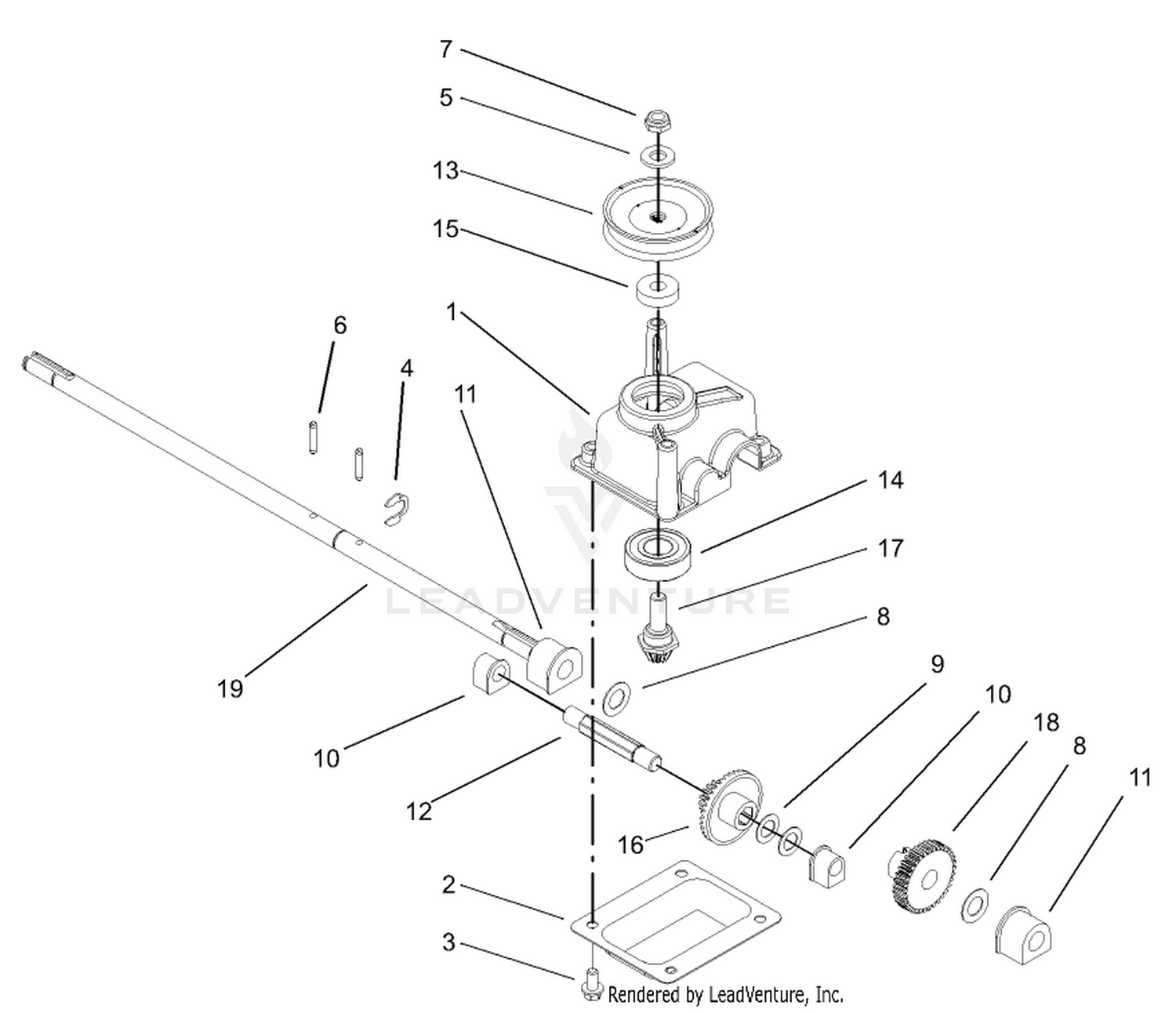 Gear Case Assembly No. 104-7593