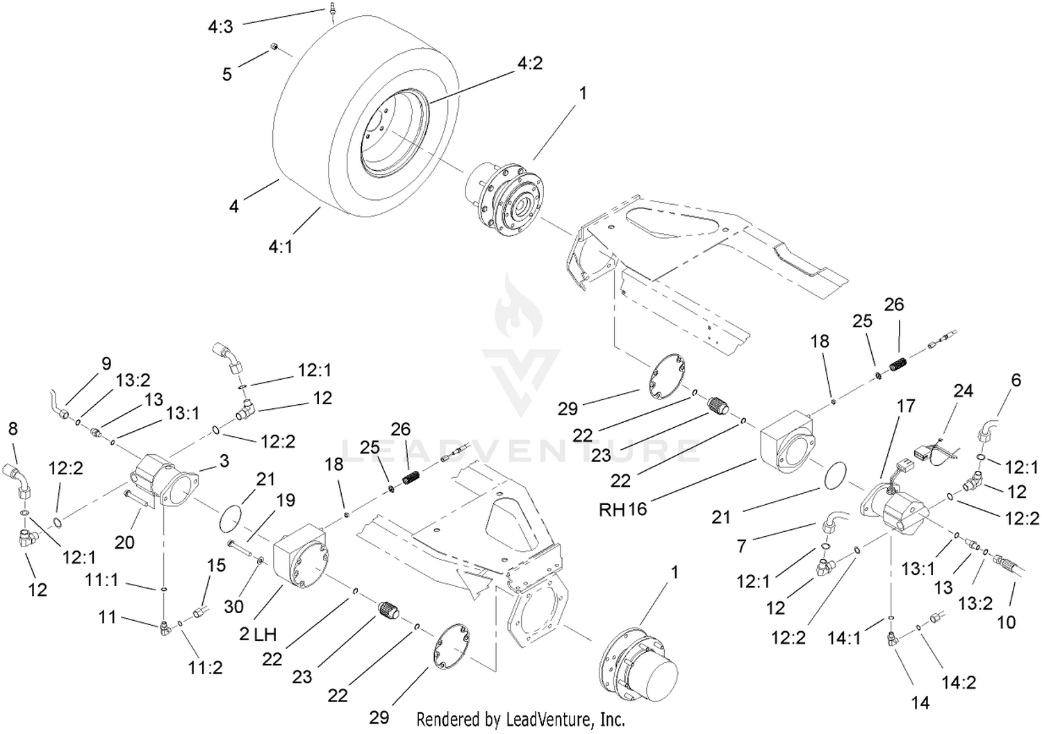 Front Axle and Brake Assembly