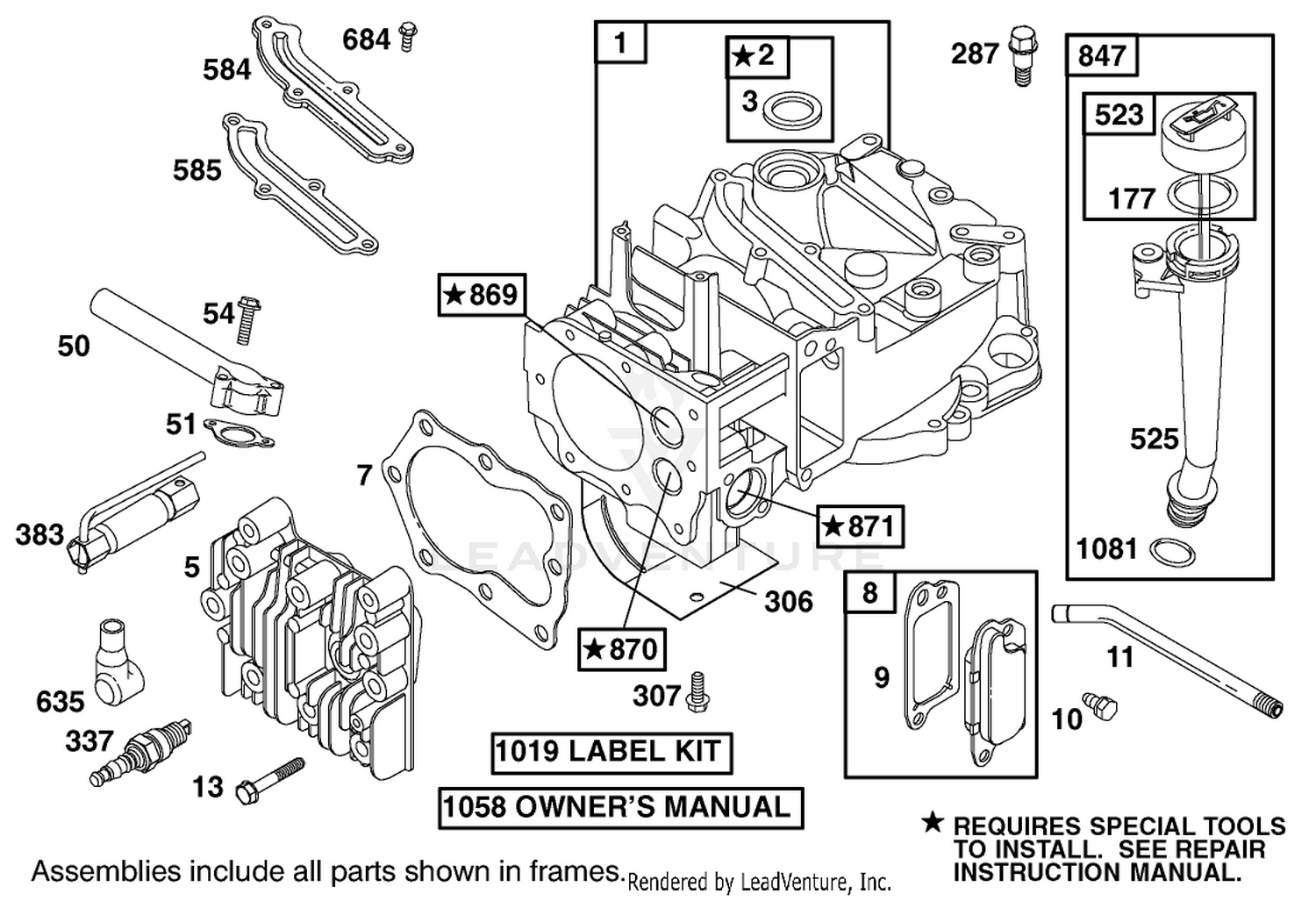 Cylinder Assembly  Briggs And Stratton Model 12h807-1775-E1