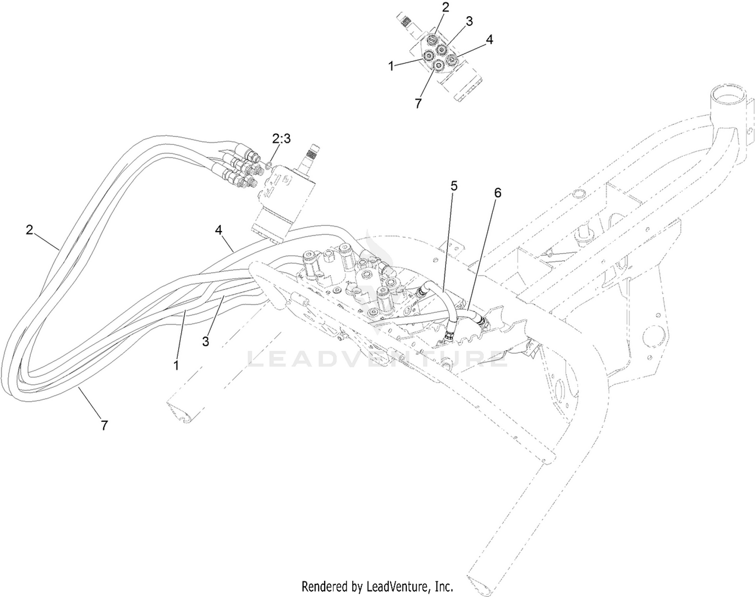 Hydraulic Steering Hose and Center Lift Cylinder Hose Assembly