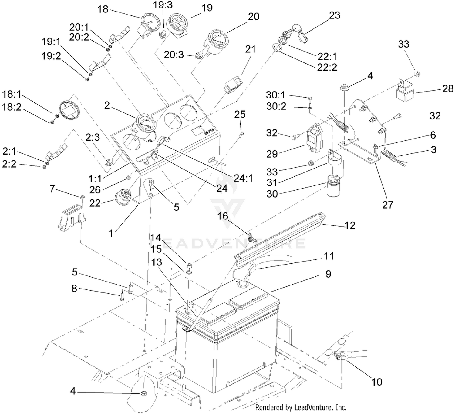Control Panel and Battery Assembly