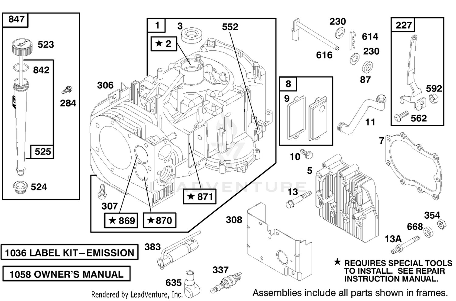 Engine Briggs  Stratton Model 28m707-1182-E1