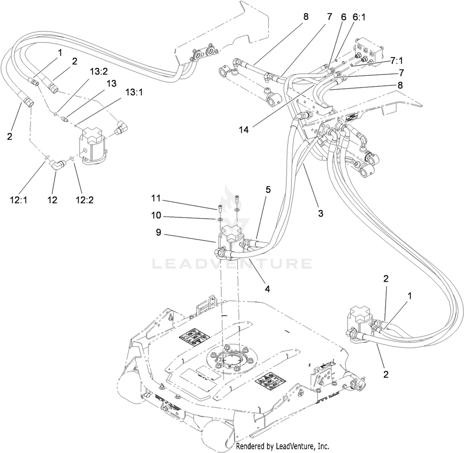No. 1, 4 and 5 Hose Installation Assembly