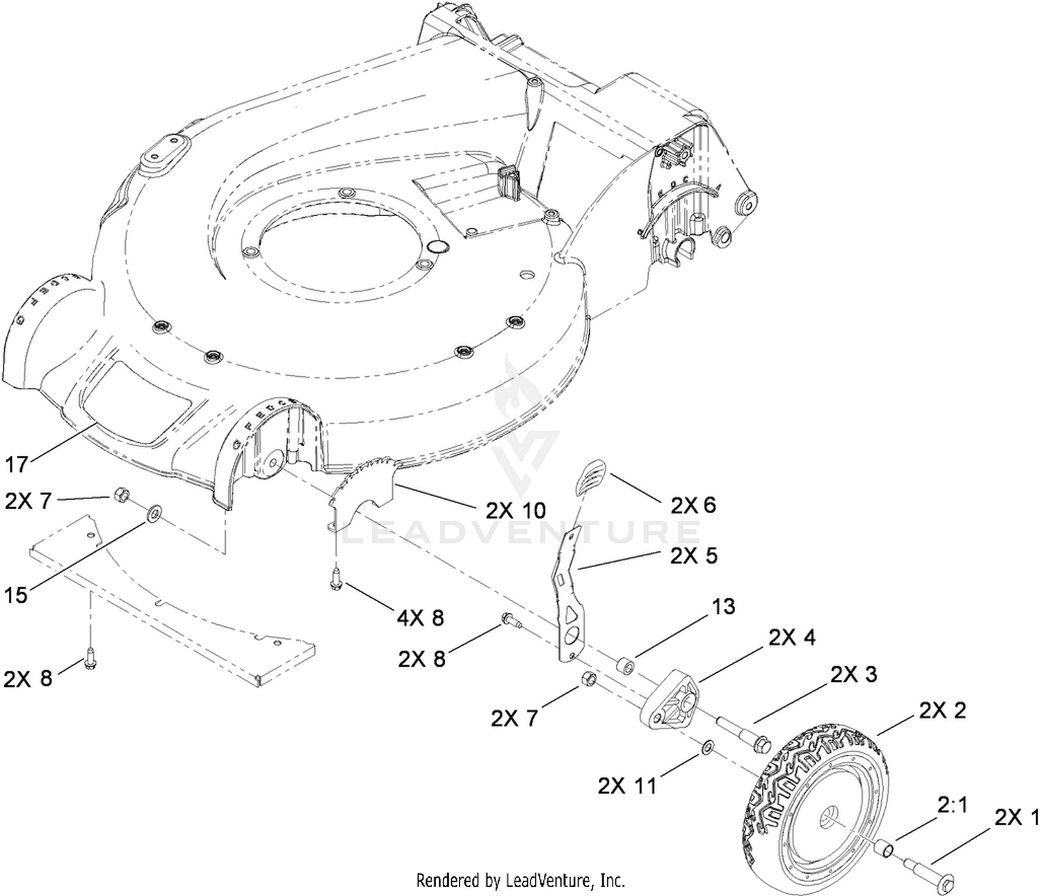 Front Wheel and Height-of-Cut Assembly