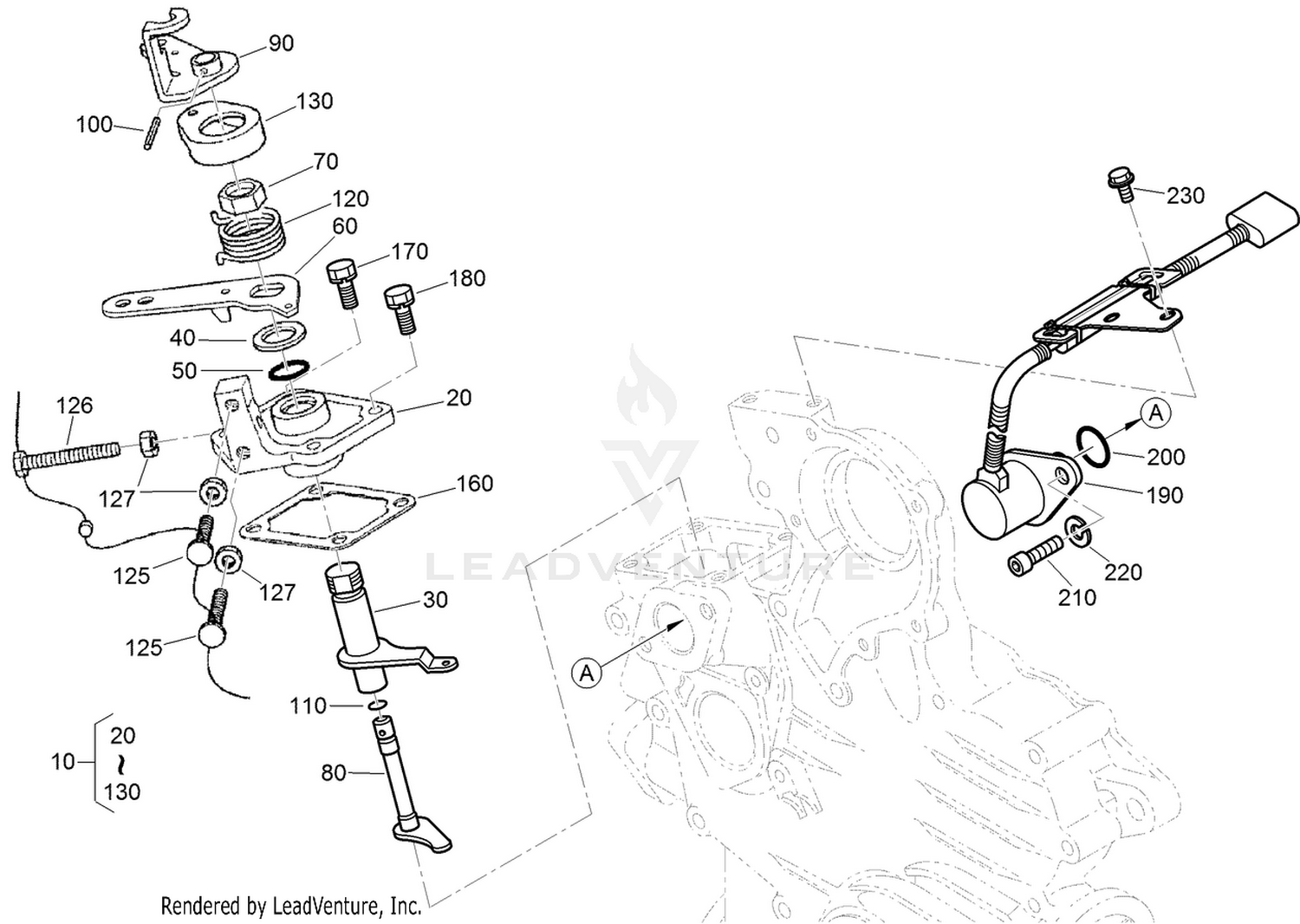 Stop Solenoid and Speed Control Plate Assembly