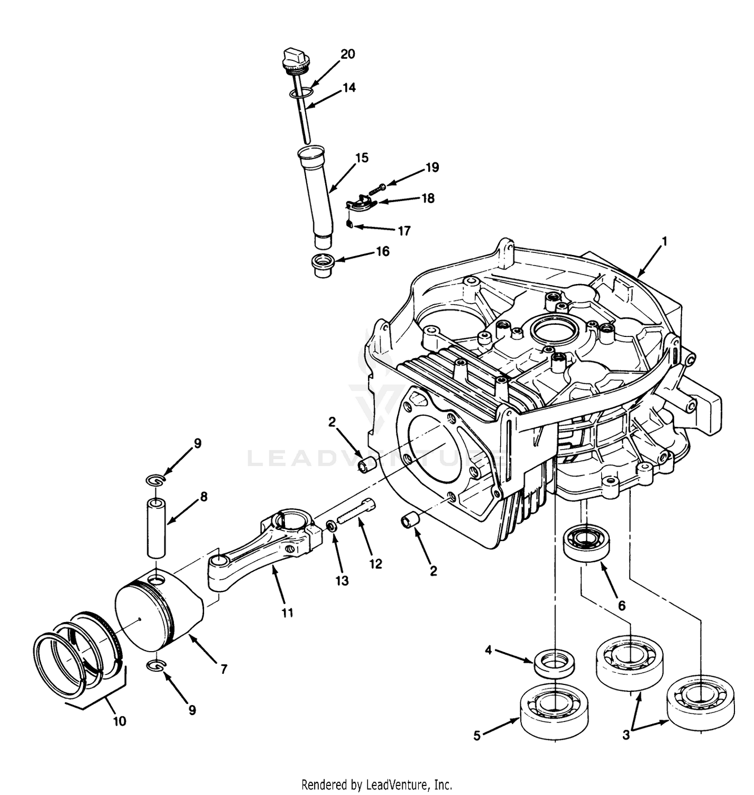 14hp Engine Cylinder Block Assembly