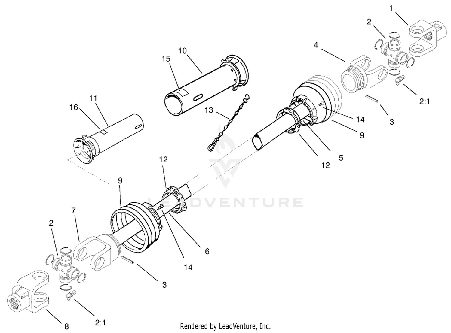 Driveshaft Assembly No. LDB12900