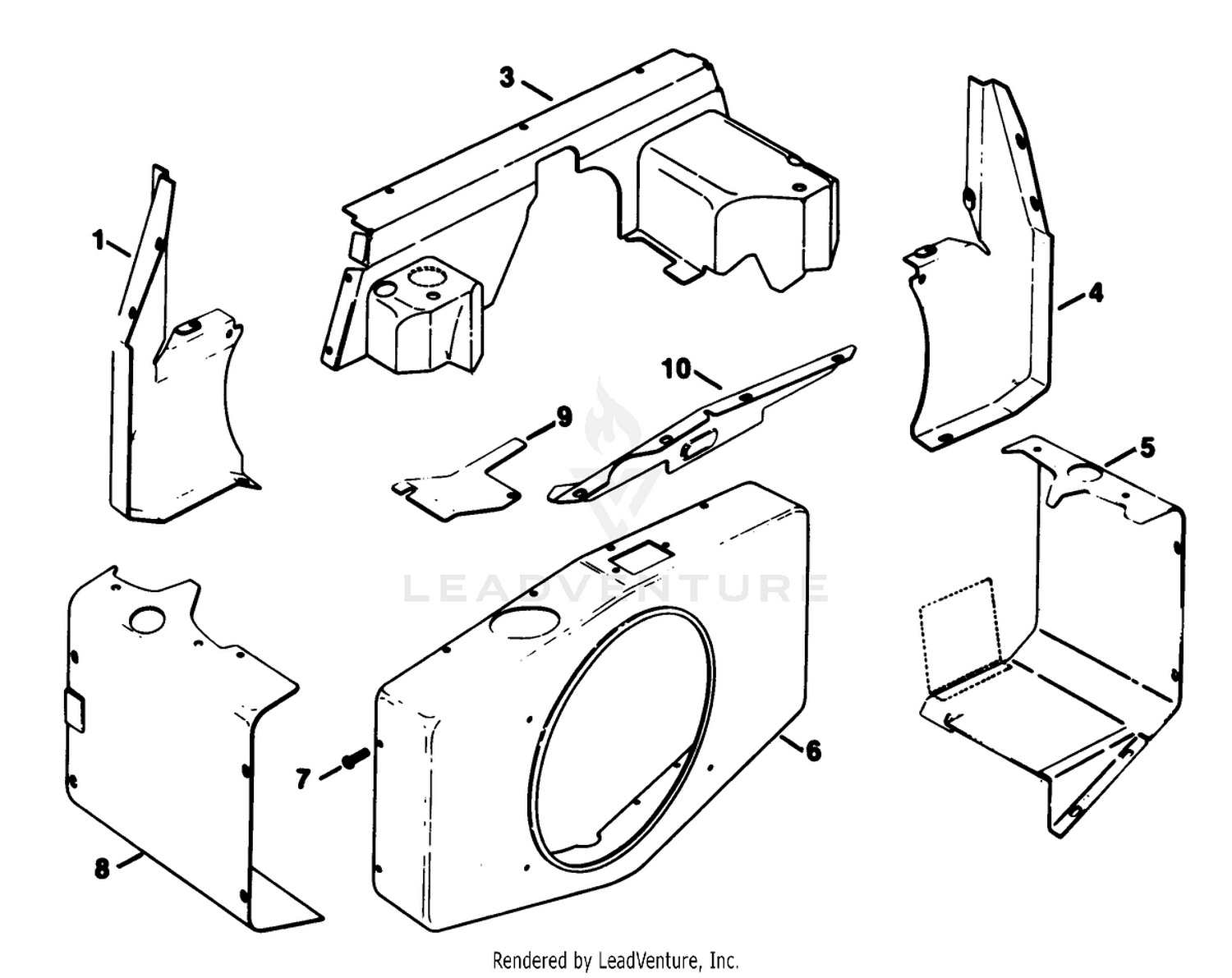 Baffles  Shroud-Engine Kohler Model No. Kt17qs Type No. 24324