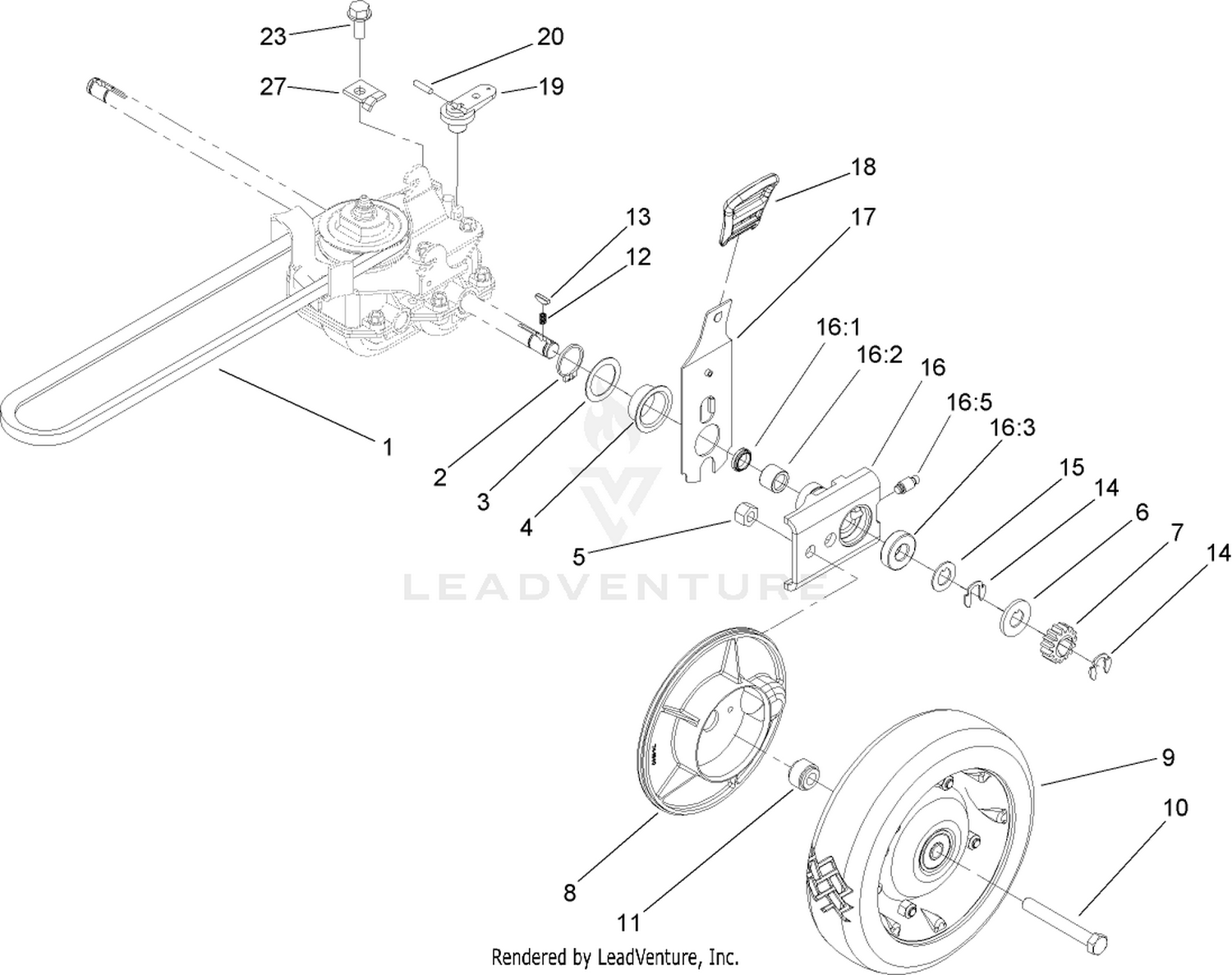 Rear Drive and Wheel Assembly