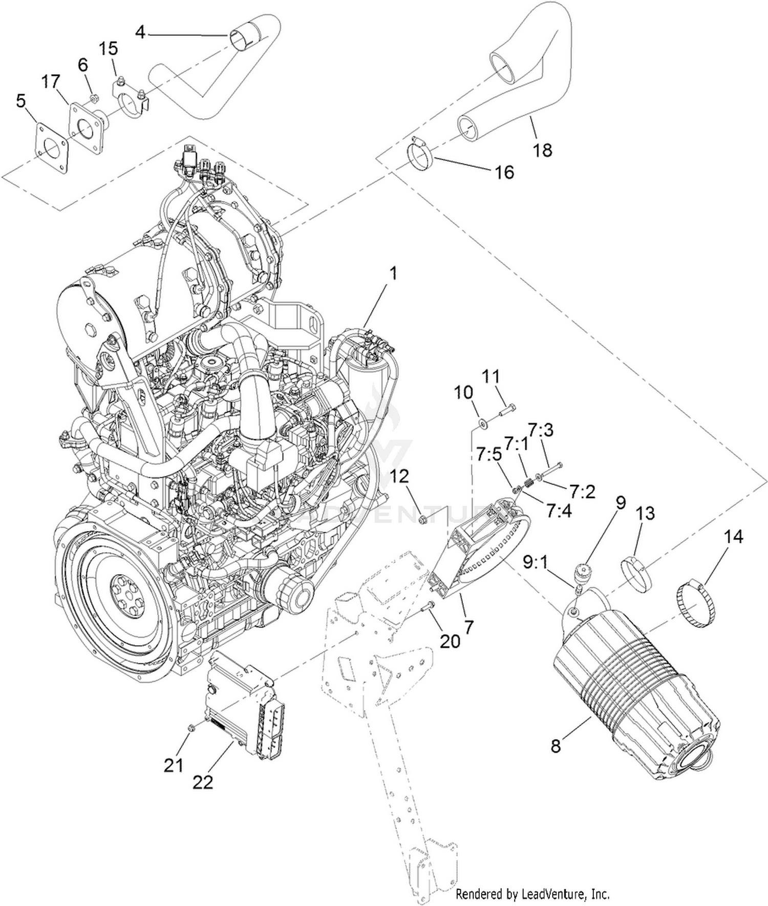 Engine, Air Cleaner and Controller Assembly