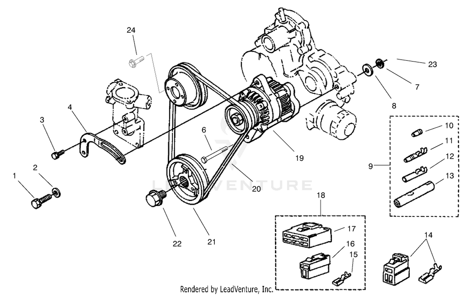 Alternator And Pulley Assembly