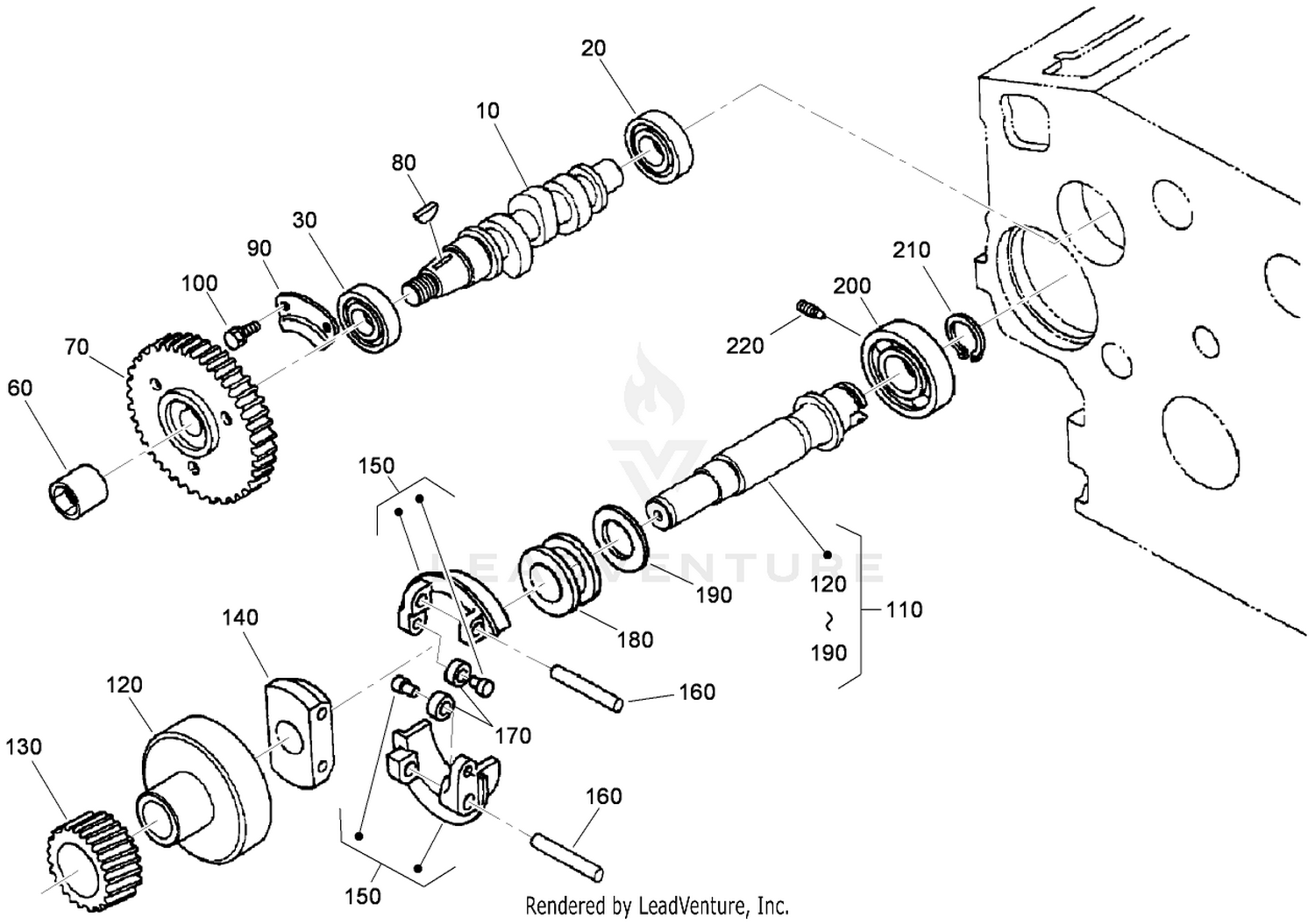 Fuel Camshaft and Governor Shaft Assembly
