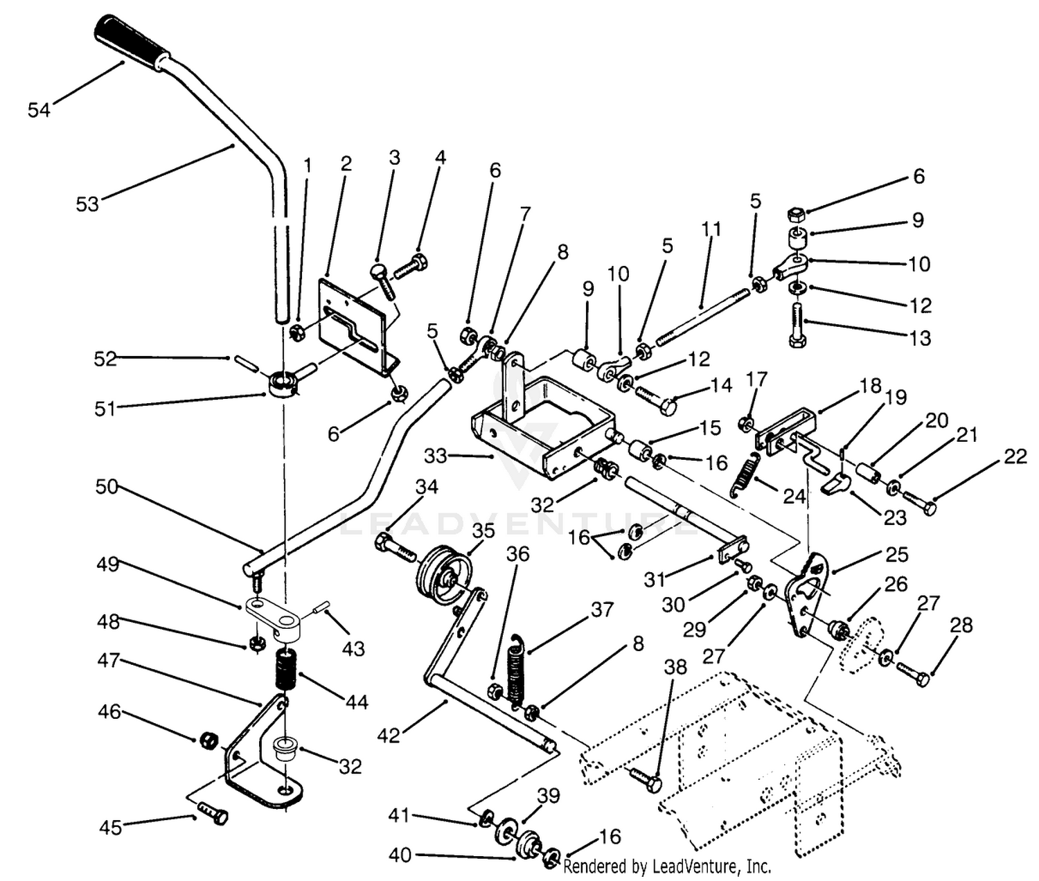 Clutch, Brake  Speed Control Linkage