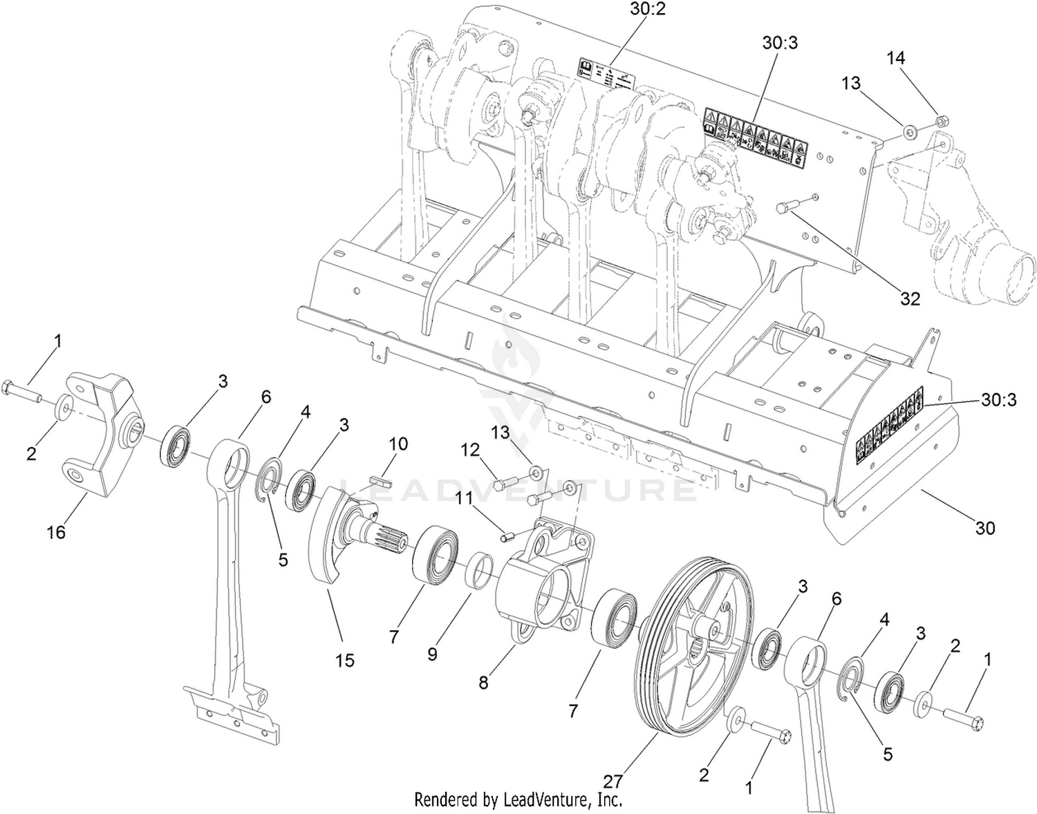Right Hand No. 1 and No. 2 Crankarm Assembly