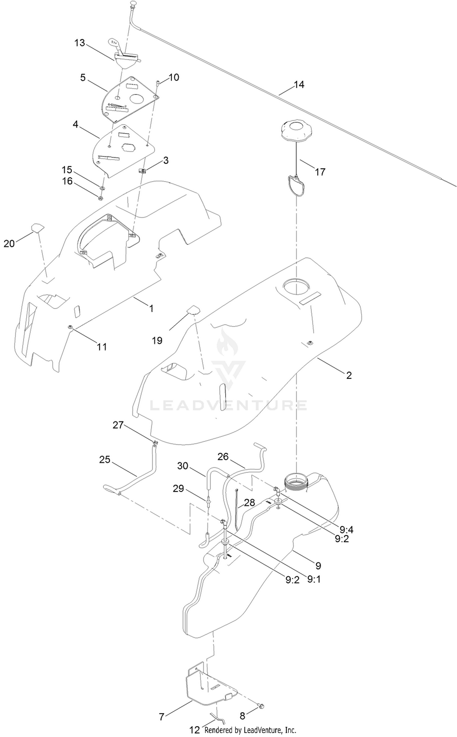 Body Styling and Fuel Tank Assembly
