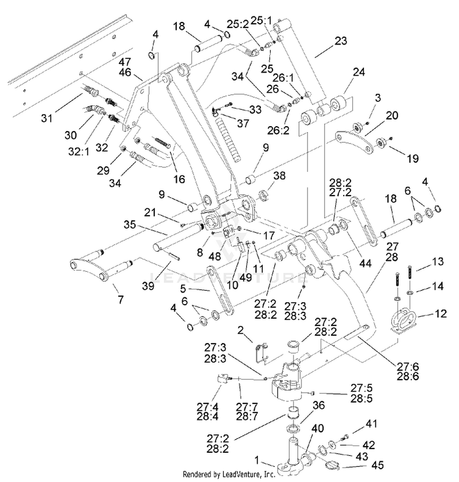 Rear No. 6 and No. 7 Lift Arm Assembly