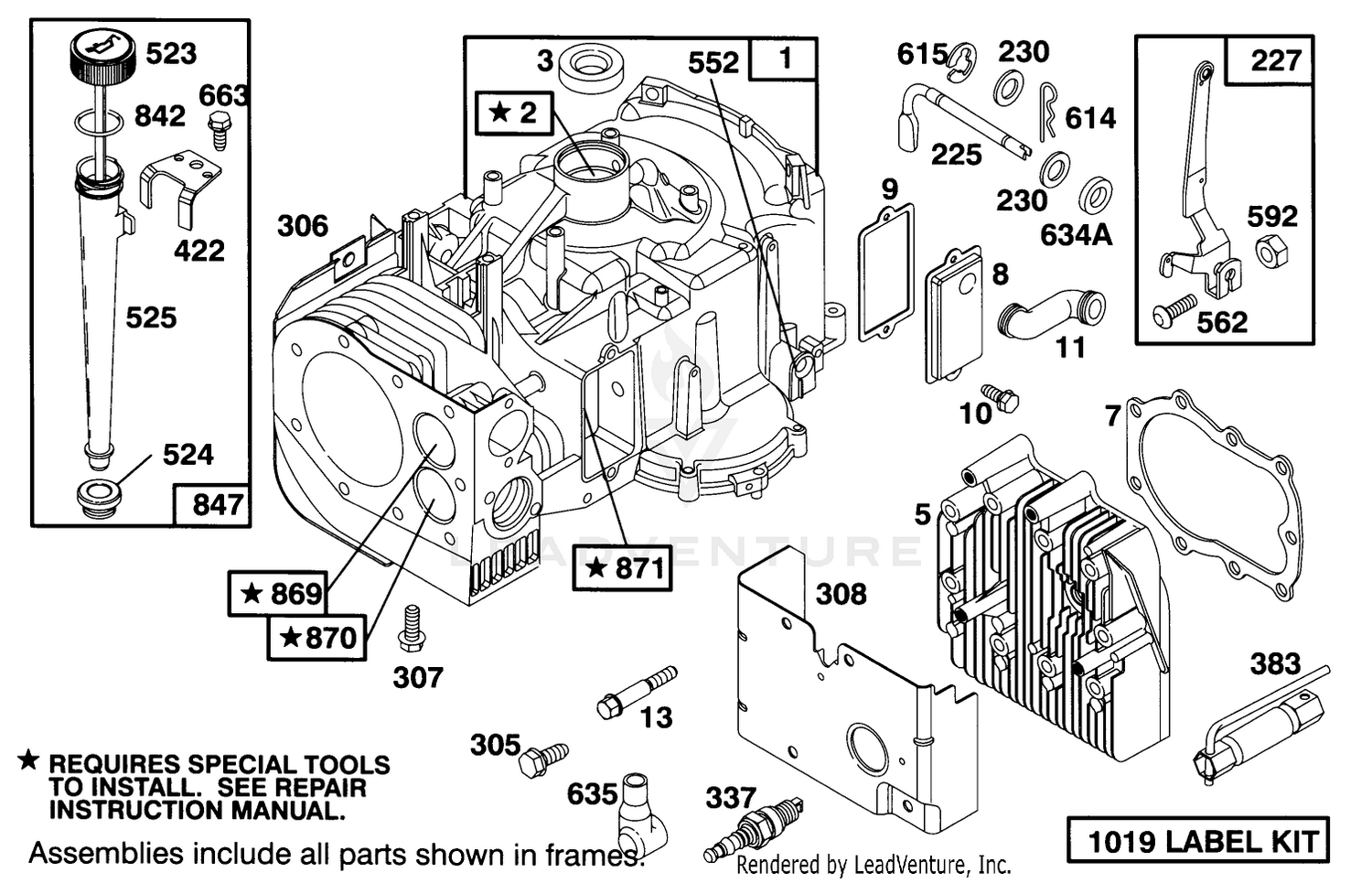 Engine Briggs  Stratton Model 283707-0156-01