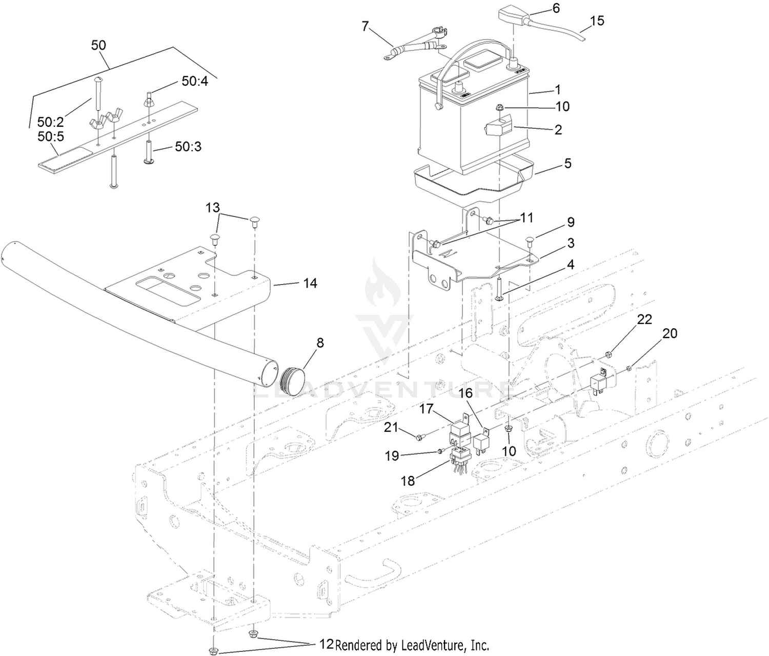 Battery and Bumper Assembly