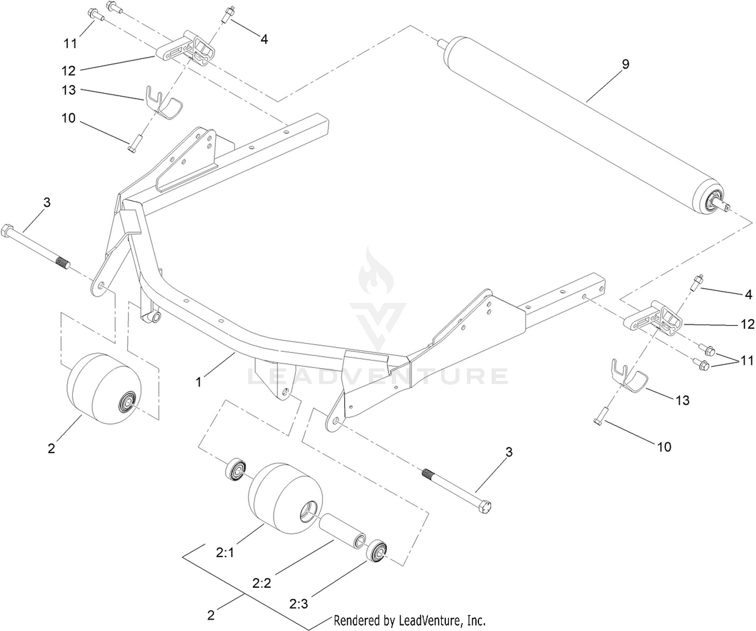 Roller and Carrier Frame Assembly