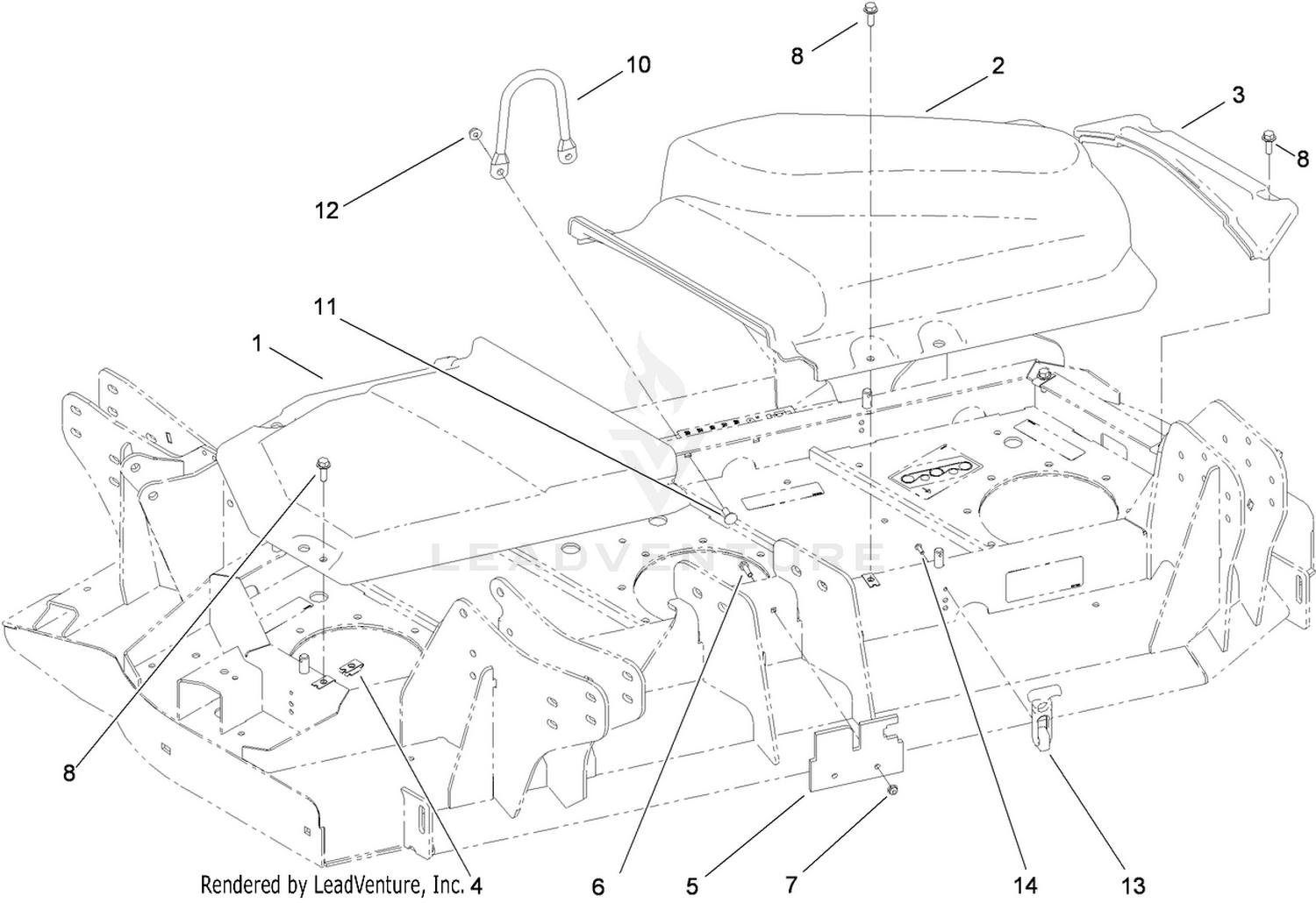 Left Deck  Belt Cover Assembly