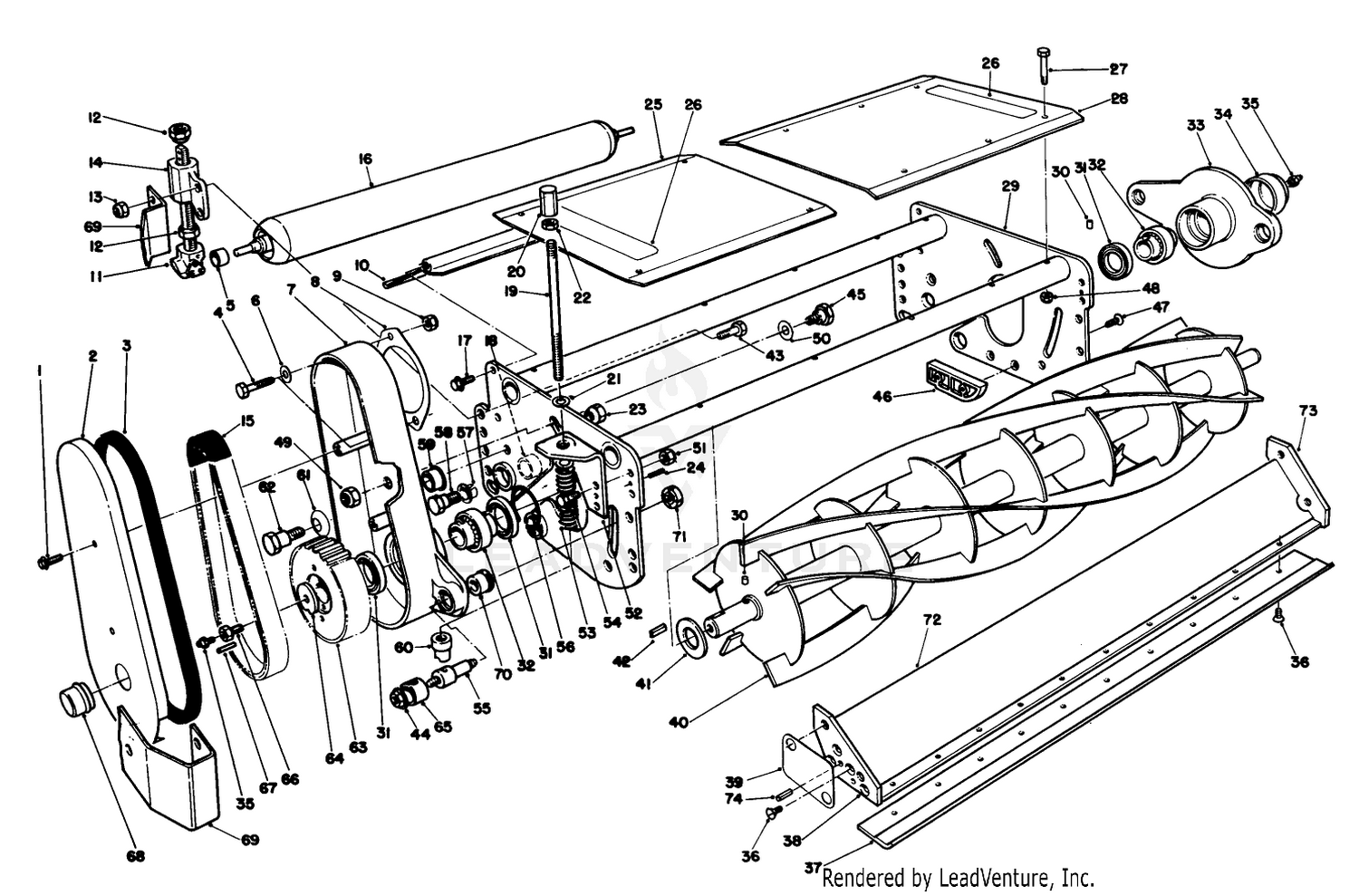 R.h.  Center Cutting Unit Assembly 5 Blade Model No. 03753, 7 Blade Model No. 03756,  11 Blade Model No. 03751