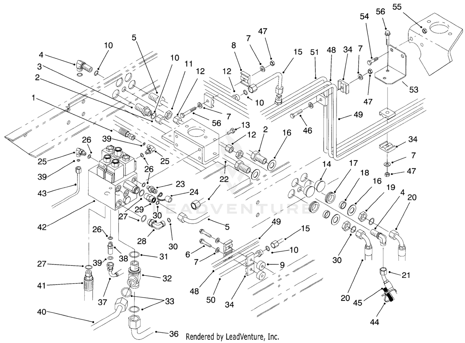 Rear Hydraulic Control Block  Tubes