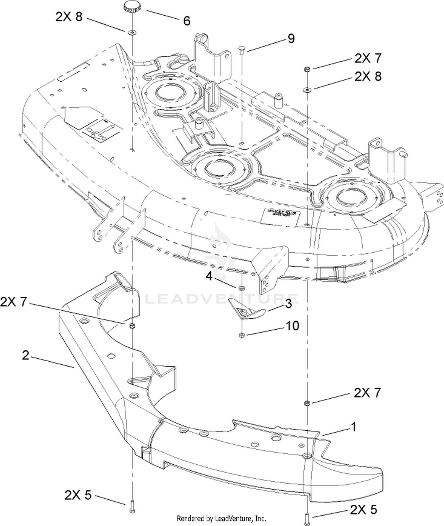 44in Deck Baffle Assembly