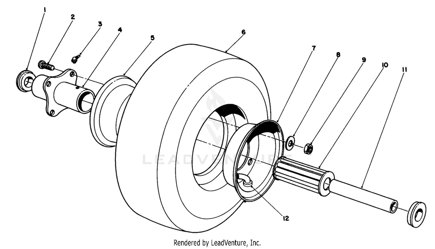 Cutting Unit Pneumatic Tire  Wheel Assembly No. 54-8810 (optional)