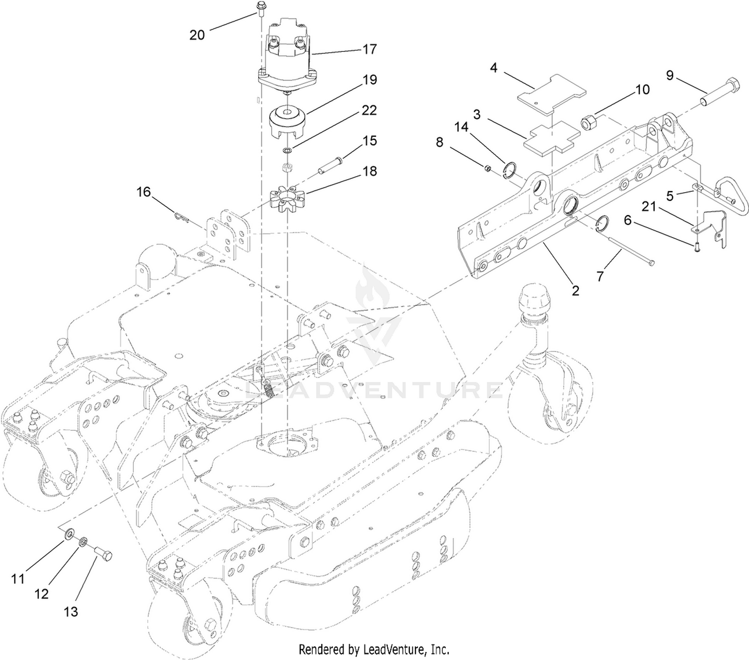 Left Deck Mount Assembly