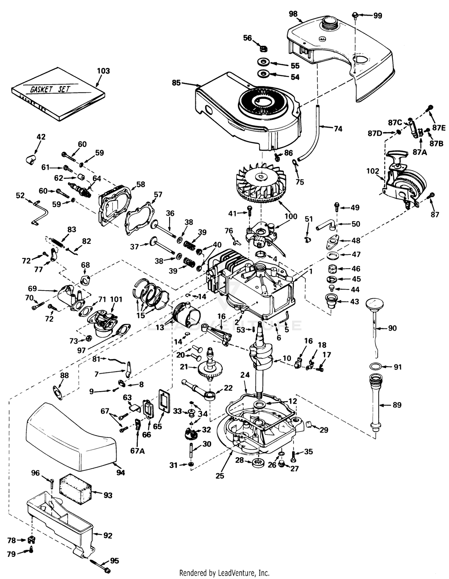 Engine Tecumseh Model No. Tnt 120-12003