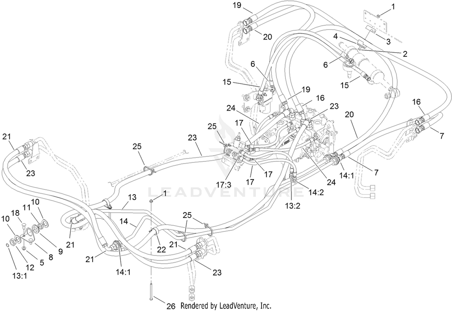 4 Wheel Drive Hydraulic Hose Assembly