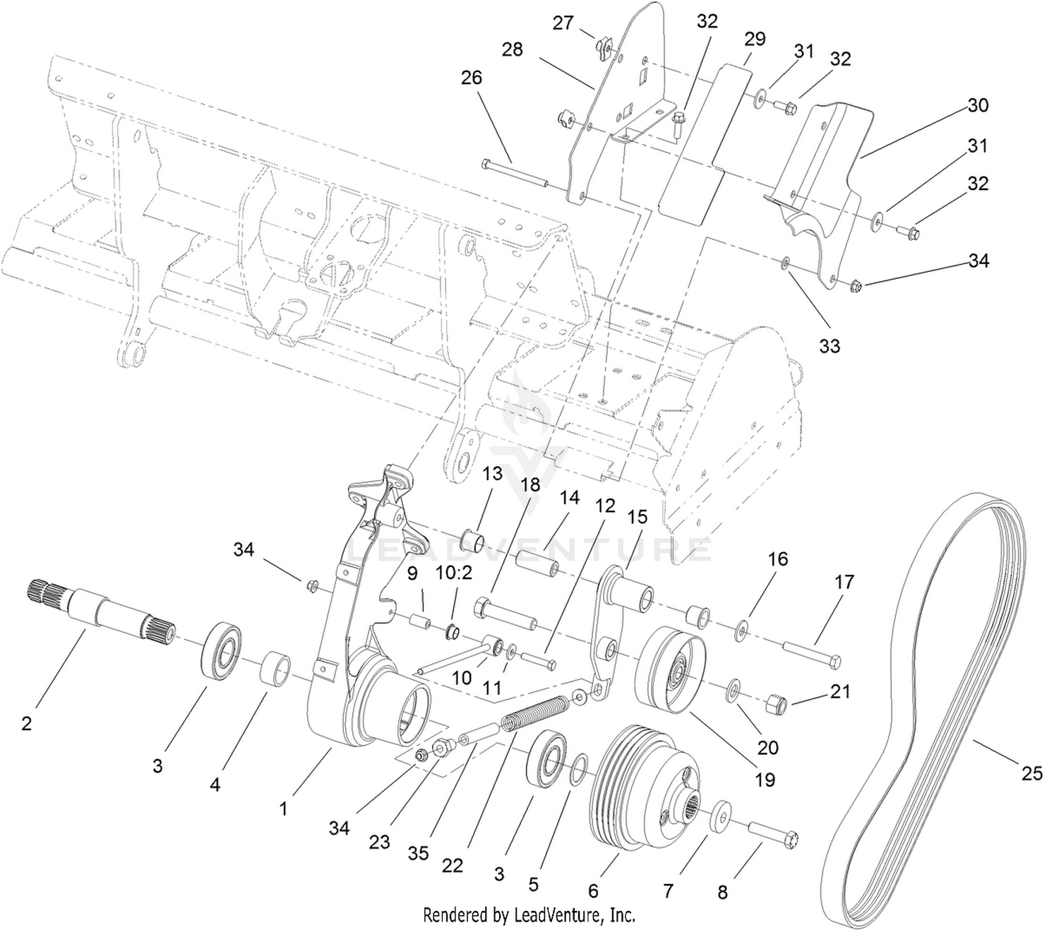Left Hand Belt Drive Assembly