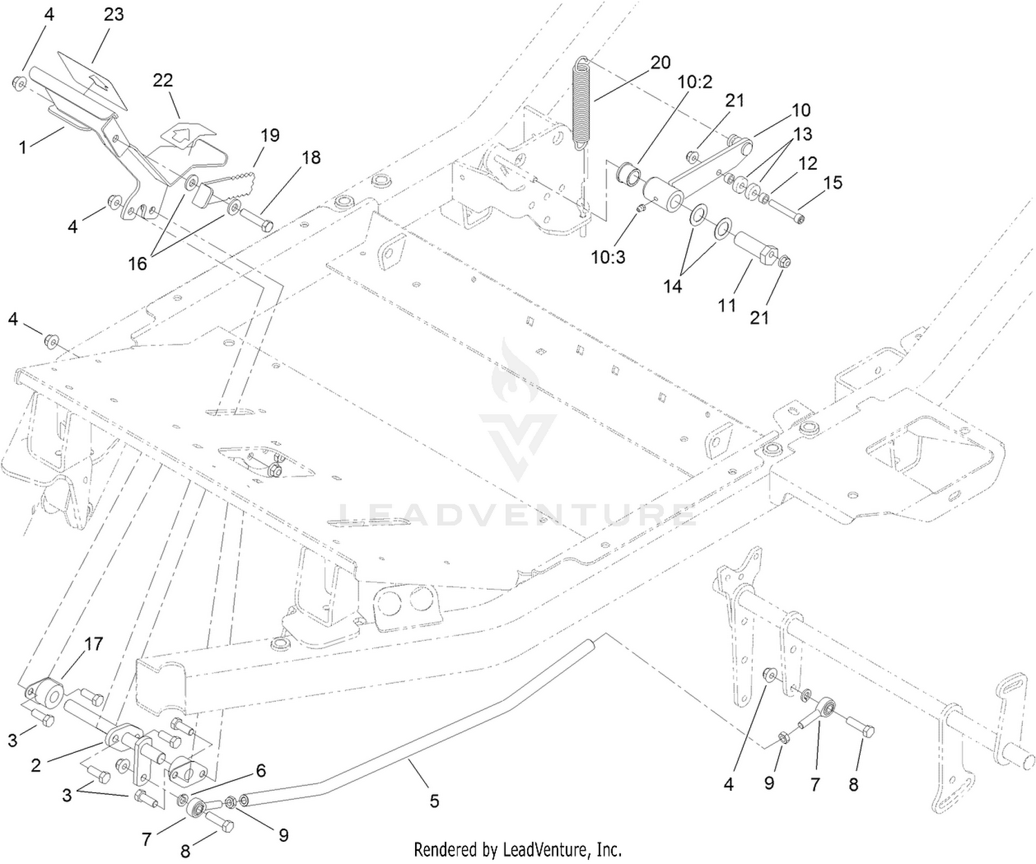 Neutral and Traction Pedal Assembly