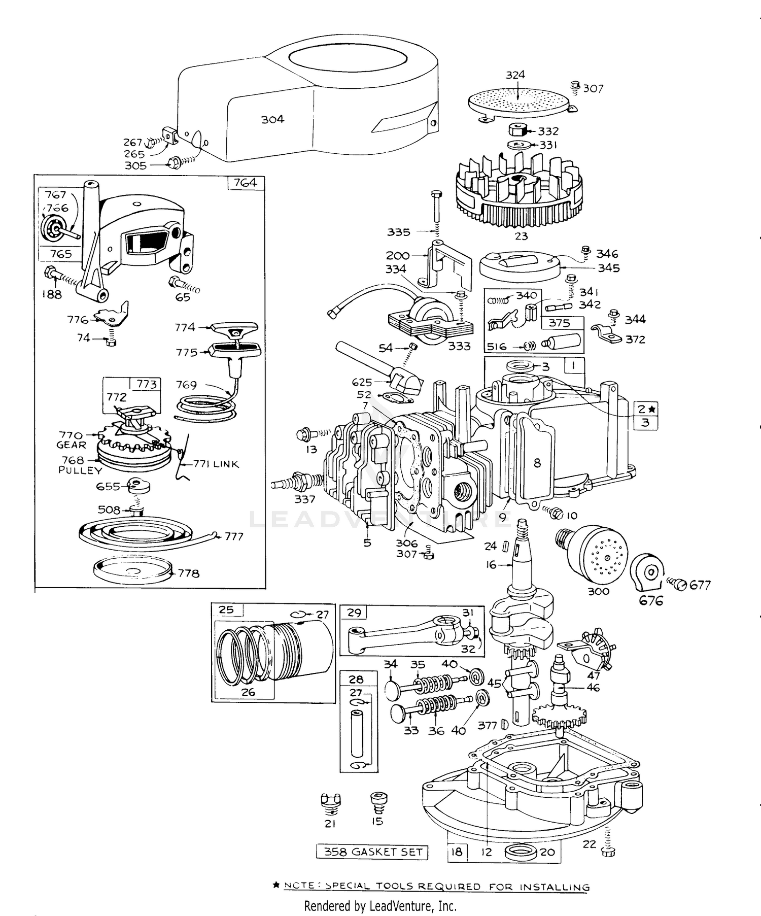 Engine Briggs  Stratton Model 92908-1456-02