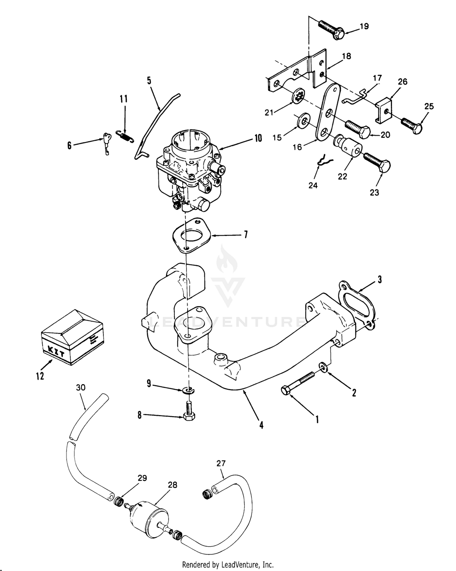 Carburetor And Intake Manifold-616-Z, 620-Z