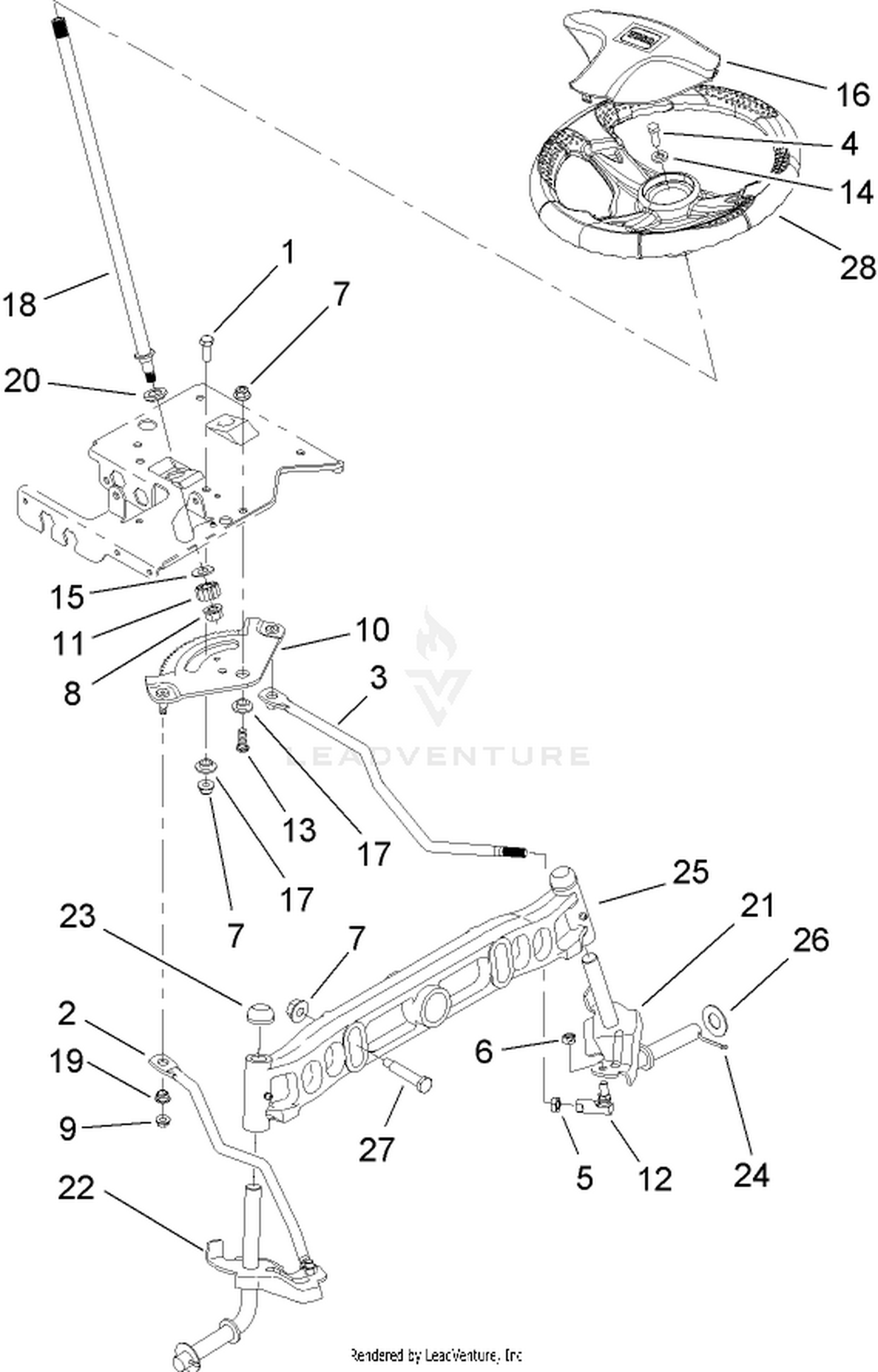 Steering Shaft and Front Axle Assembly