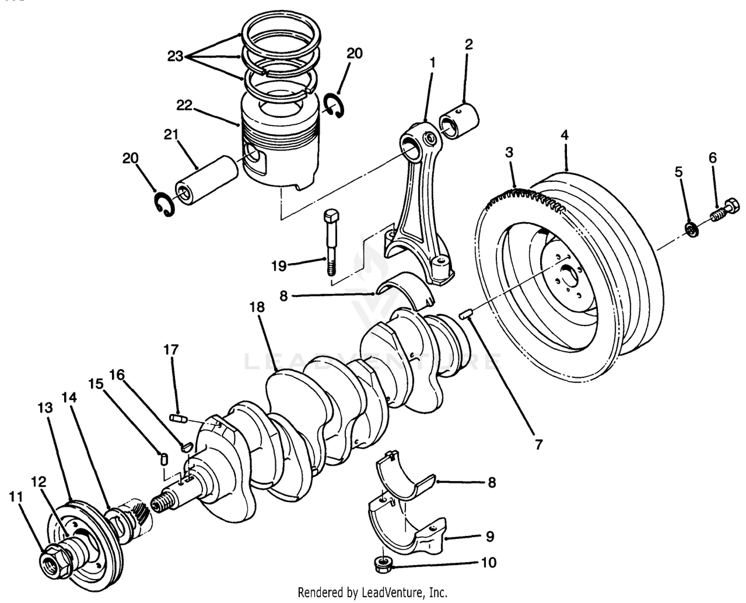 Piston, Connecting Rod, Crankshaft  Flywheel