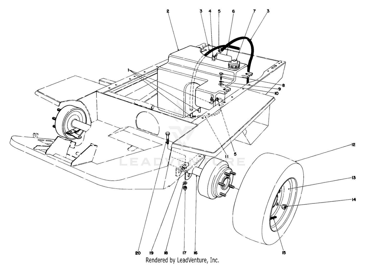 Gas Tank And Axle Assembly