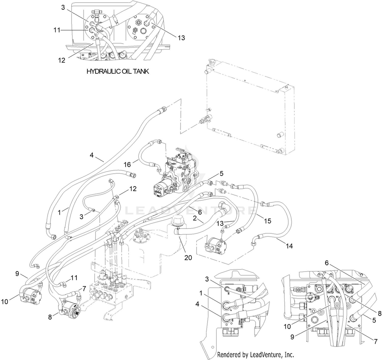 Cutter Circuit Hydraulic Hose Assembly