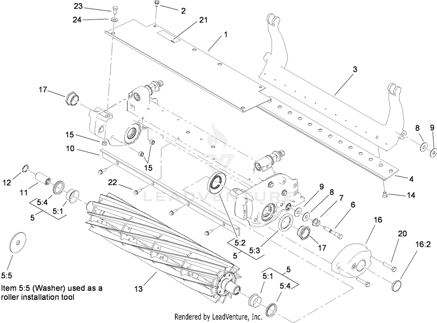 Shield, Bed Bar and Reel Assembly