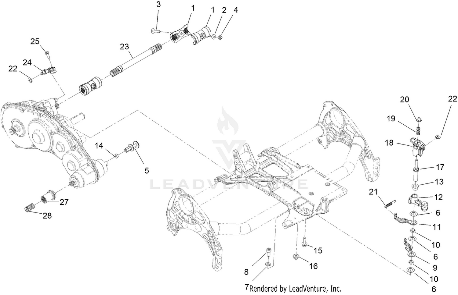 Drive Shaft and Reel Components Assembly