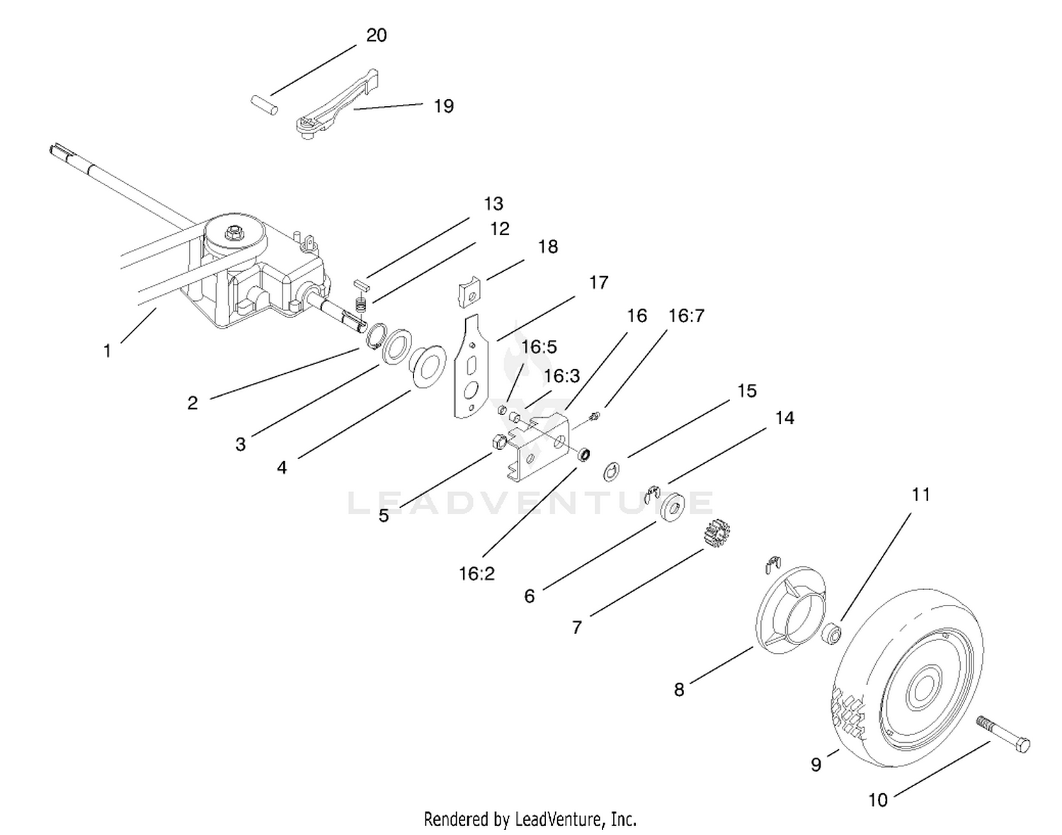 Gear Case  Rear Wheel Assembly