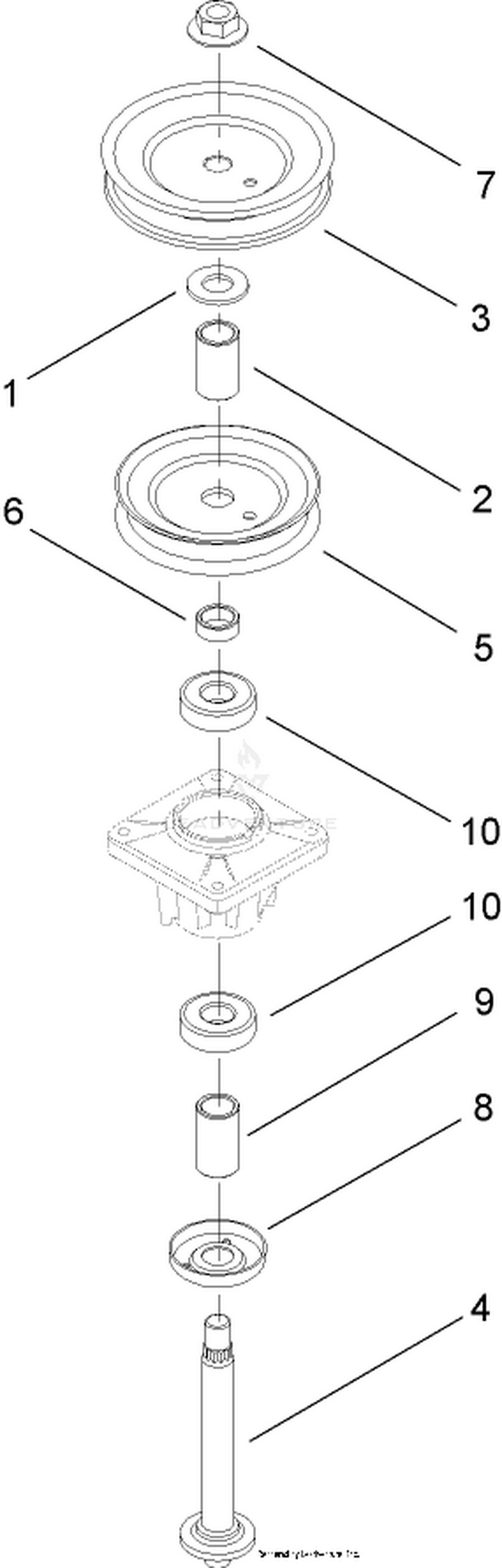 Double Pulley Spindle Assembly No. 112-0383