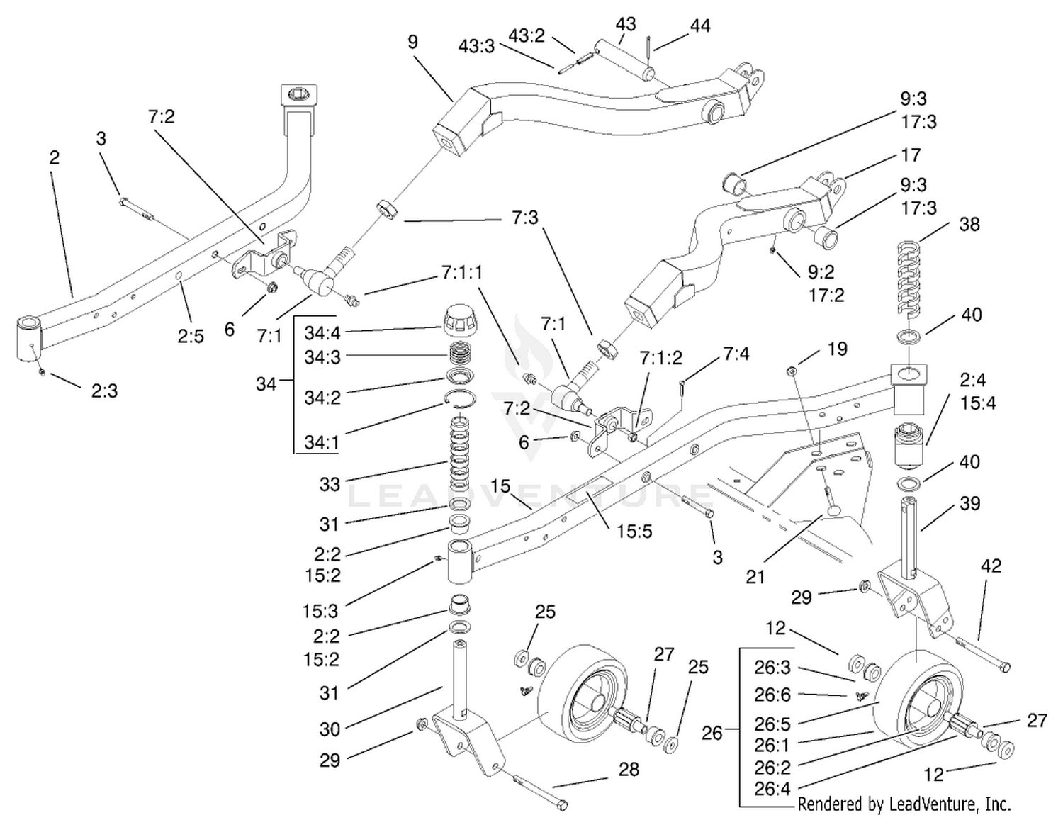 Lift Arm And Castor Arm Assembly