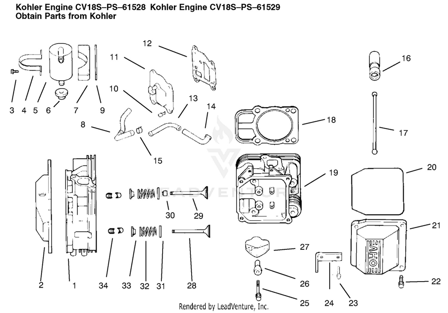 Head/valve/breather