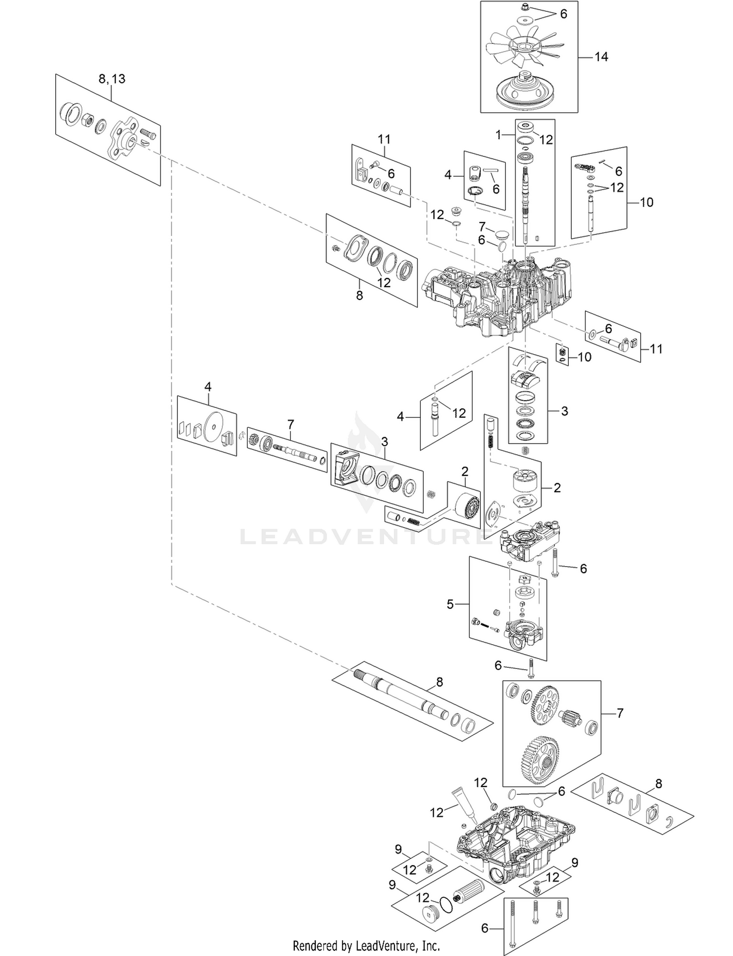 LH Transmission Assembly No. 130-7890