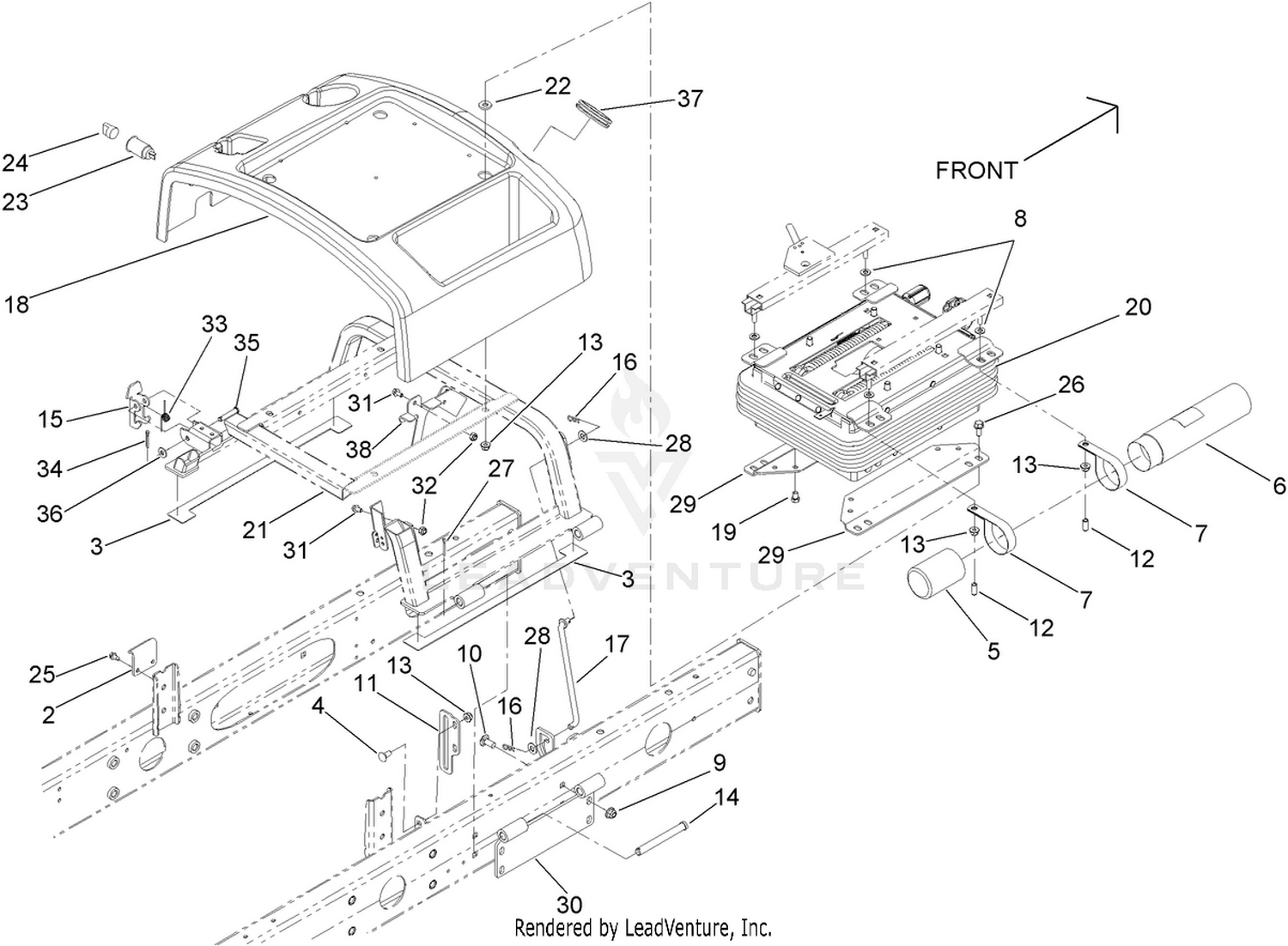 Seat Base and Suspension Assembly
