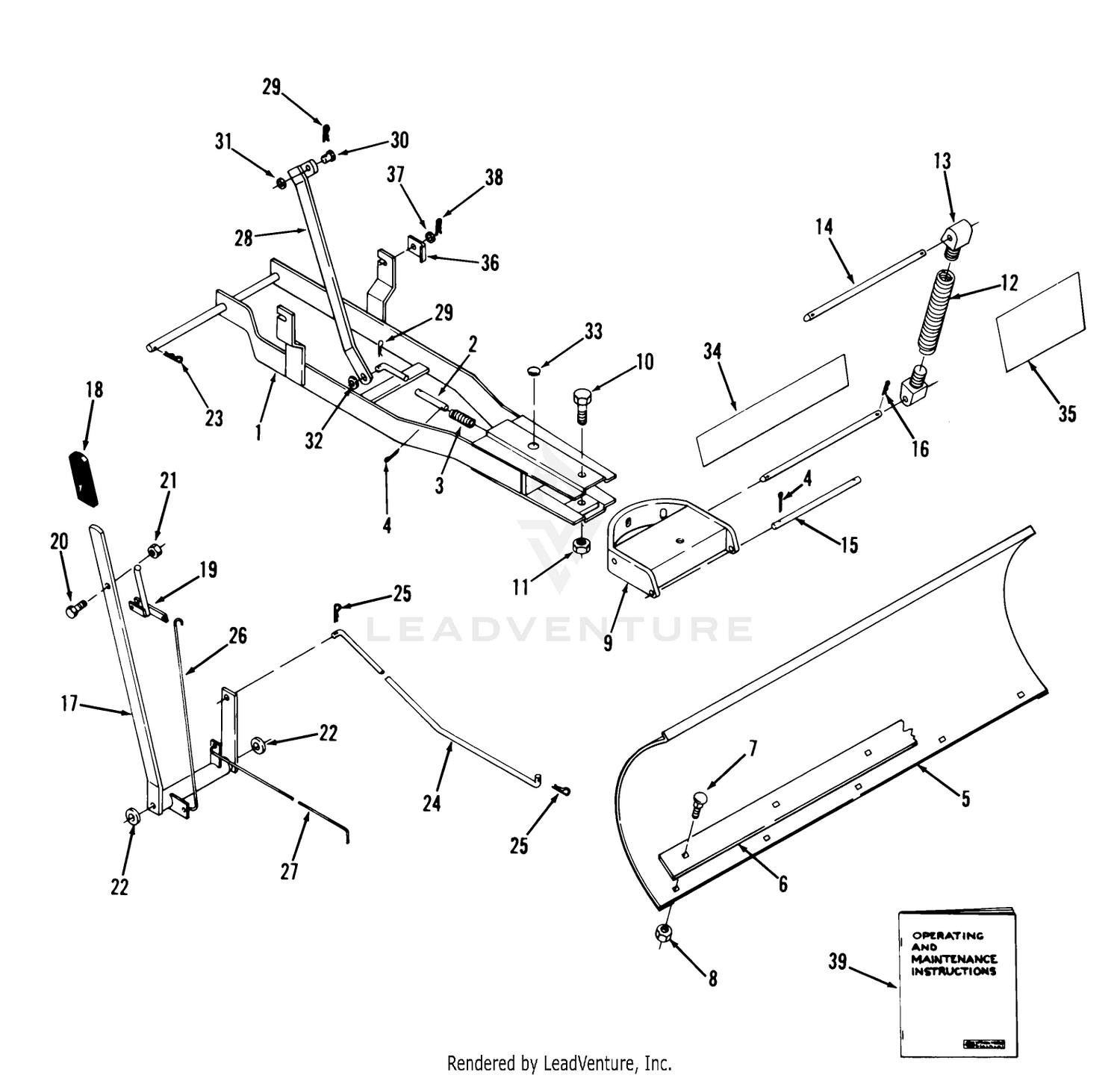 Snow Blade-42 In. (107 Cm) Vehicle Identification Number 96-42ba01