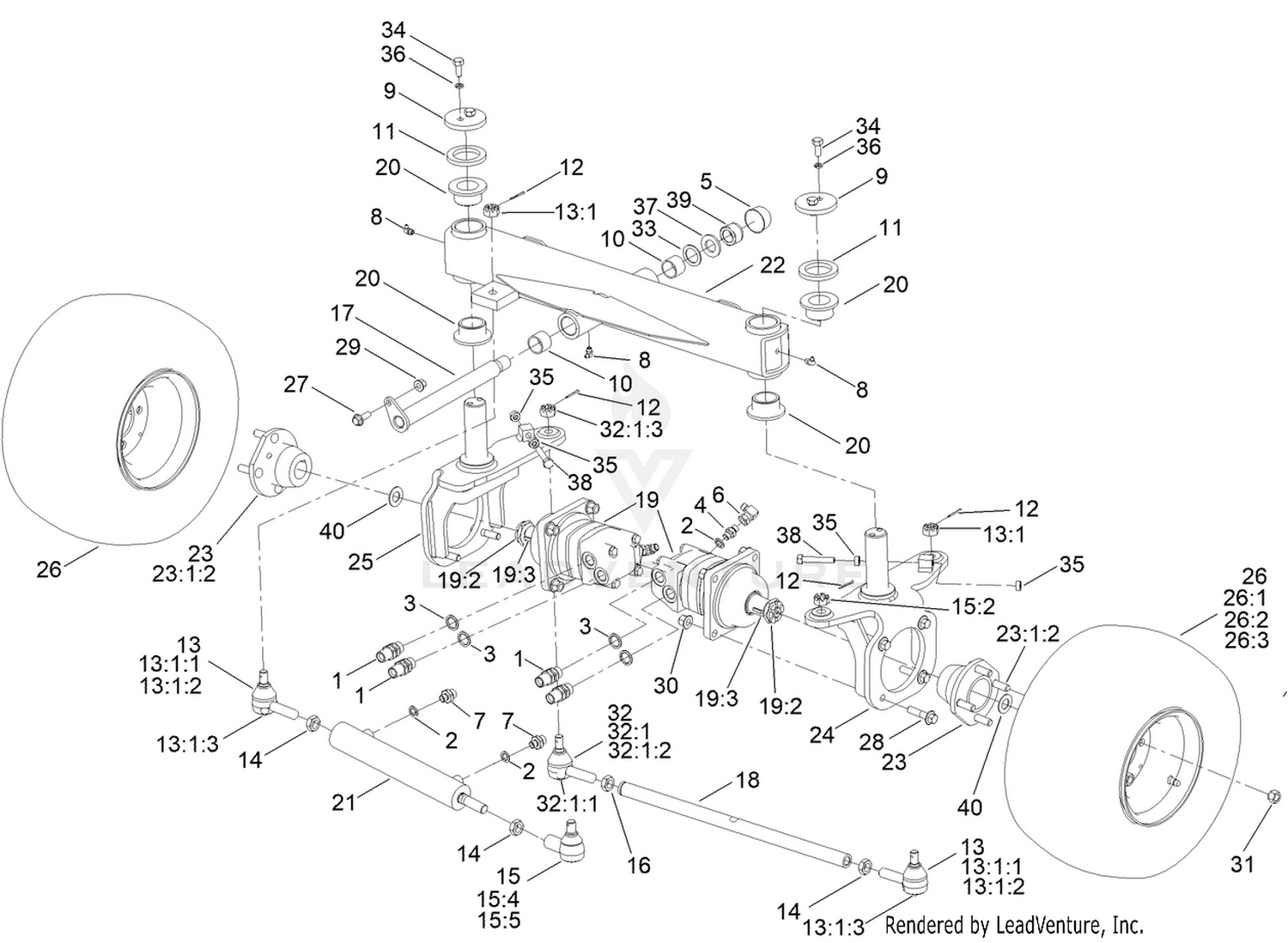 Rear Axle and Wheel Assembly
